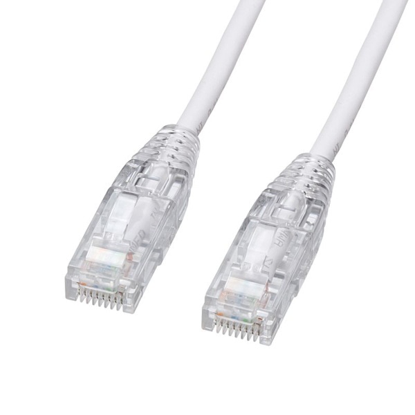 サンワサプライ LANケーブル カテゴリ6 1m ホワイト KB-SL6YS-01W 1個（ご注文単位1個）【直送品】