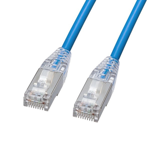サンワサプライ LANケーブル カテゴリ5e STP 1m ブルー KB-SL5STPS-01BL 1個（ご注文単位1個）【直送品】