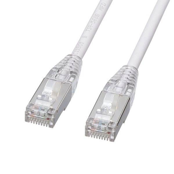 サンワサプライ LANケーブル カテゴリ5e STP 1m ホワイト KB-SL5STPS-01W 1個（ご注文単位1個）【直送品】