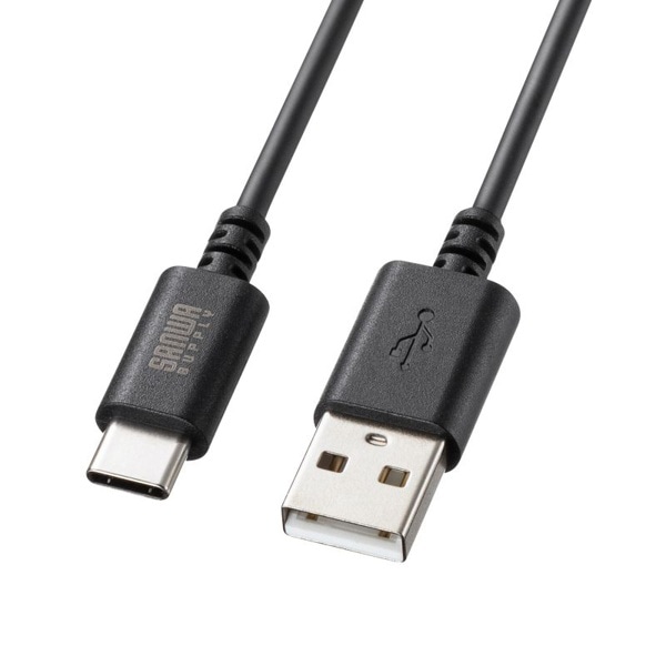 サンワサプライ USB2.0 TypeC-Aケーブル 1m ブラック KU-CA10BK 1個（ご注文単位1個）【直送品】
