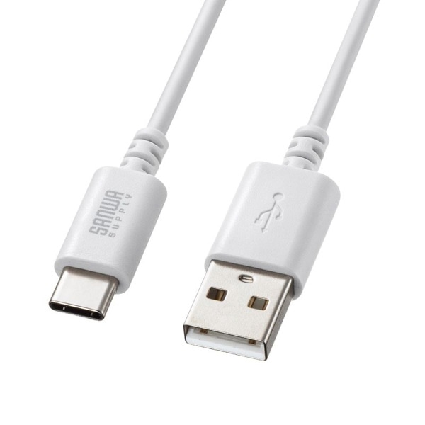 サンワサプライ USB2.0 TypeC-Aケーブル 2m ホワイト KU-CA20W 1個（ご注文単位1個）【直送品】