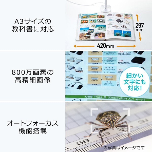 サンワサプライ USB書画カメラ CMS-V46W 1個(ご注文単位1個)【直送品】