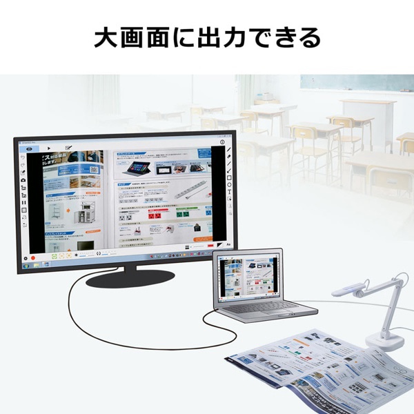 サンワサプライ USB書画カメラ CMS-V46W 1個(ご注文単位1個)【直送品】