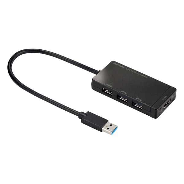 サンワサプライ USB3.2Genハブ 13ポート HDMIポート USB-3H332BK 1個(ご注文単位1個)【直送品】