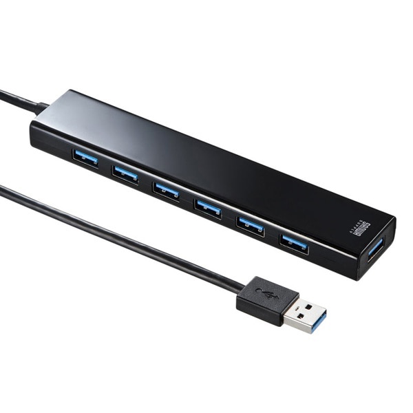 サンワサプライ USB3.2Gen1ハブ 急速充電ポート付き USB-3H703BKN 1個(ご注文単位1個)【直送品】