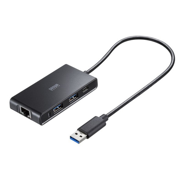 サンワサプライ 2.5ギガビットLANアダプタ USBハブ付き USB-3HLS8BK 1個（ご注文単位1個）【直送品】
