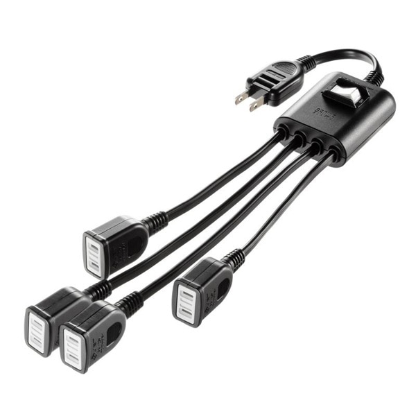 サンワサプライ 一括集中スイッチ付き電源延長コード 2P 4個口 ブラック TAP-EX4SWBK 1個（ご注文単位1個）【直送品】