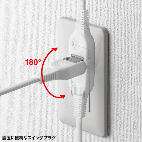 サンワサプライ 火災予防タップ 3個口 2m ホワイト TAP-TSH32N2 1個(ご注文単位1個)【直送品】