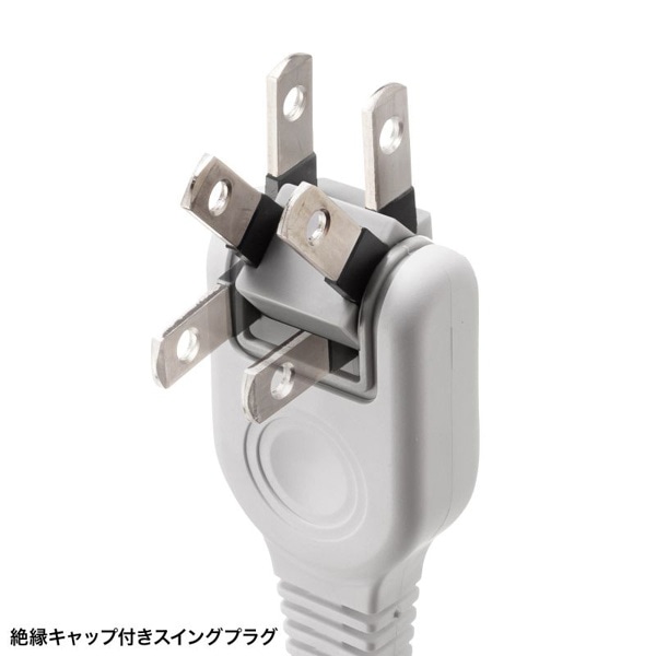 サンワサプライ 火災予防タップ 3個口 2m ホワイト TAP-TSH32N2 1個(ご注文単位1個)【直送品】