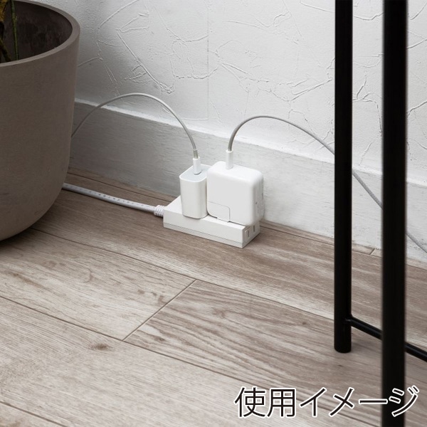 サンワサプライ 火災予防タップ 3個口 2m ホワイト TAP-TSH32N2 1個(ご注文単位1個)【直送品】
