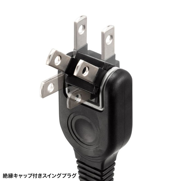 サンワサプライ 火災予防安全タップ 2P・4個口・3m・ブラック TAP-TSH43BKN2 1個(ご注文単位1個)【直送品】