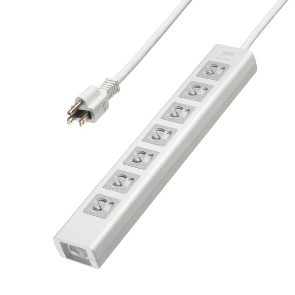 サンワサプライ 抜け止めシャッタータップ 集中スイッチ 3P 7個口 3m TAP-F37SH-3Z 1個(ご注文単位1個)【直送品】