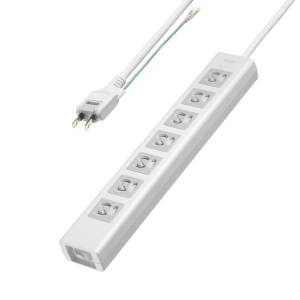サンワサプライ 抜け止めシャッタータップ 集中スイッチ 3P 7個口 5m TAP-F37SH-5ZS 1個（ご注文単位1個）【直送品】