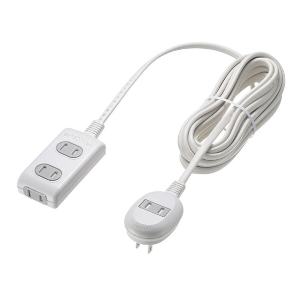 >サンワサプライ プラス1個口便利タップ 2P 3個口+1個口 5m TAP-B9-5K 1個(ご注文単位1個)【直送品】