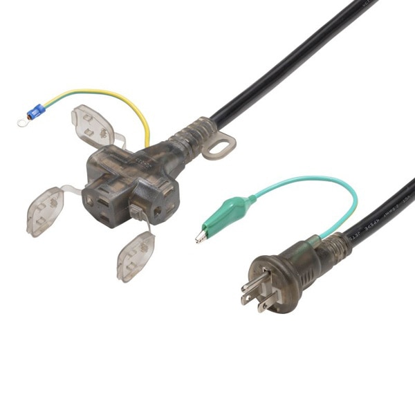 サンワサプライ 電源延長コード アースピン折りたたみプラグ 防塵キャップ付き 3個口 5m TAP-EX36B-5 1個（ご注文単位1個）【直送品】