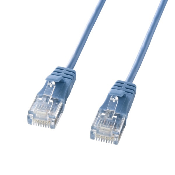 サンワサプライ 極細LANケーブル カテゴリ6準拠 2m ブルー KB-SL6-02BL 1個（ご注文単位1個）【直送品】