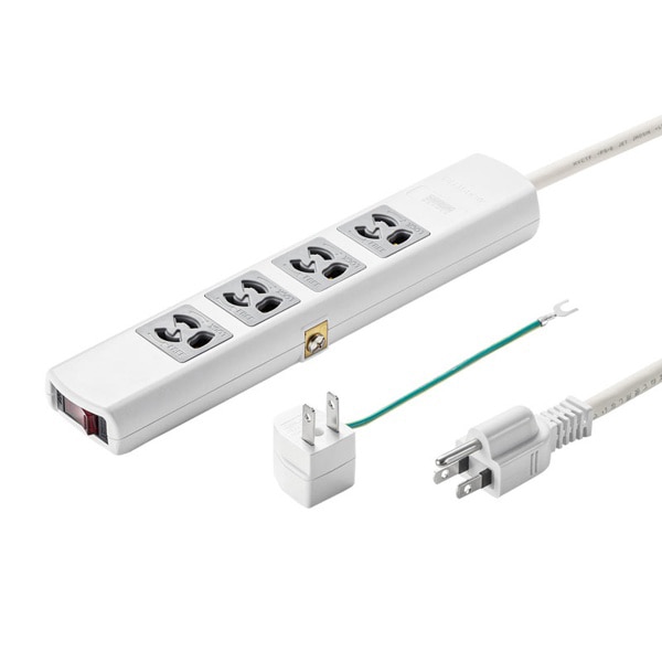 サンワサプライ 電源タップ 3P 4個口 3m ホワイト TAP-34MG-3 1個（ご注文単位1個）【直送品】