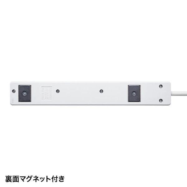 サンワサプライ シャッタータップ 2Pスイングプラグ 集中スイッチ 3P・6個口・5m TAP-SH3650MGSW 1個(ご注文単位1個)【直送品】