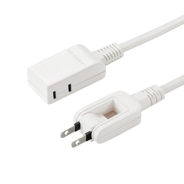 サンワサプライ マイクロタップ 収納式スイングプラグ 2個口 0.5m ホワイト TAP-M605W 1個（ご注文単位1個）【直送品】