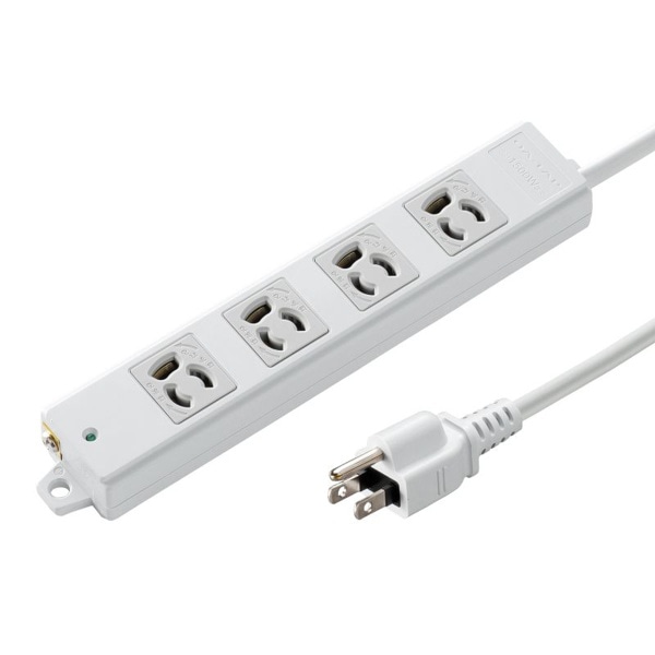 サンワサプライ 工事物件タップ 抜け止めタイプ 3P 4個口 1m グレー TAP-KS4-1 1個（ご注文単位1個）【直送品】
