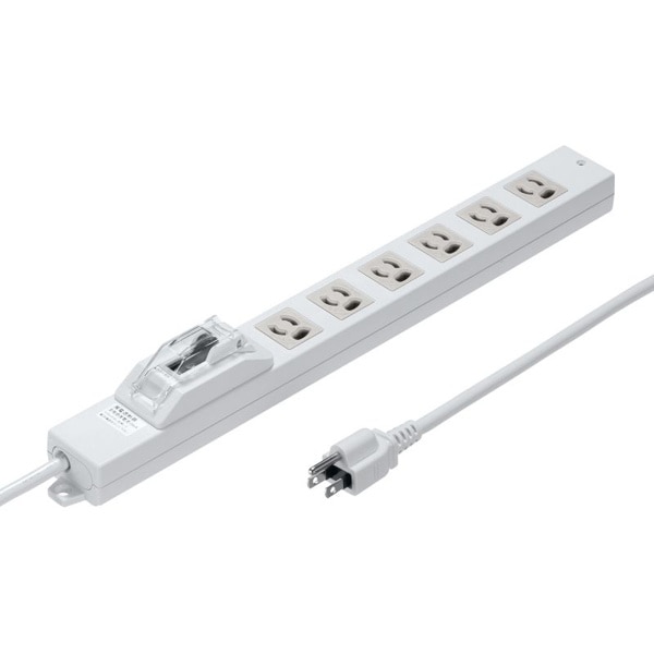 サンワサプライ 漏電ブレーカータップ 3P 6個口 1m TAP-BR36LN-1 1個(ご注文単位1個)【直送品】
