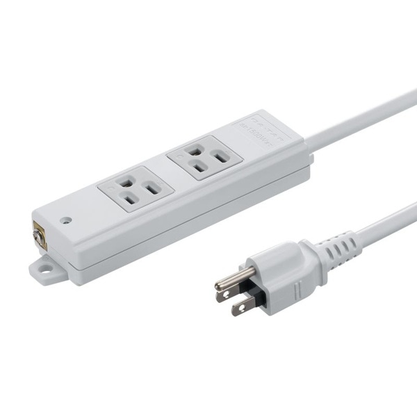 サンワサプライ 工事物件タップ 3P 2個口 1m グレー TAP-KS2N-1 1個(ご注文単位1個)【直送品】