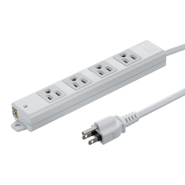 サンワサプライ 工事物件タップ 3P 4個口 1m グレー TAP-KS4N-1 1個(ご注文単位1個)【直送品】