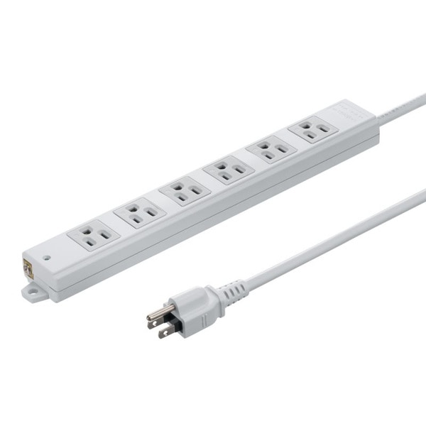 サンワサプライ 工事物件タップ 3P 6個口 1m グレー TAP-KS6N-1 1個(ご注文単位1個)【直送品】