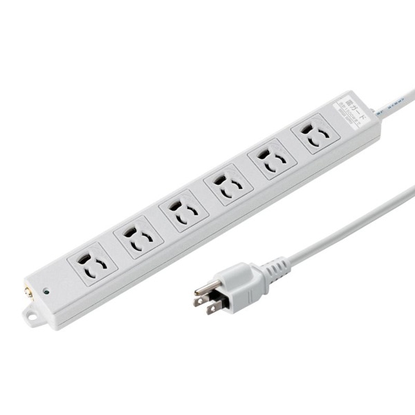 サンワサプライ 工事物件雷ガードタップ 抜け止めタイプ 3P 6個口 3m TAP-K6SP-3 1個(ご注文単位1個)【直送品】