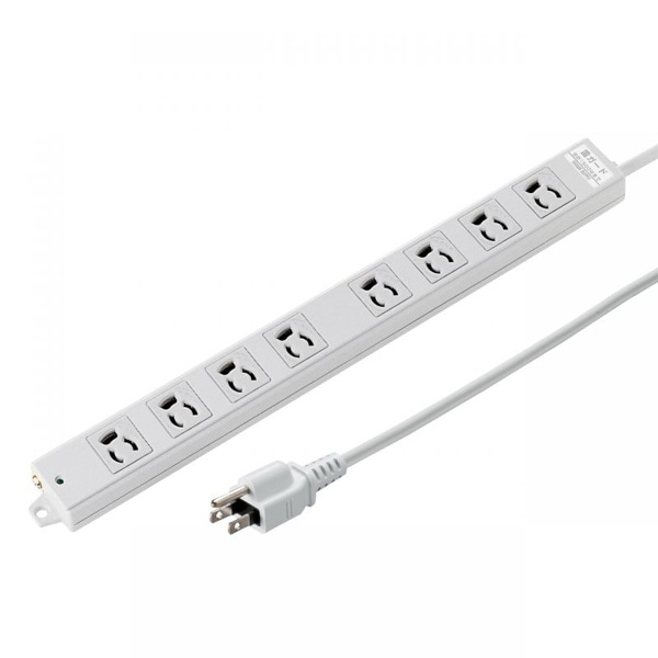 サンワサプライ 工事物件雷ガードタップ 抜け止めタイプ 3P 8個口 3m TAP-K8SP-3 1個(ご注文単位1個)【直送品】
