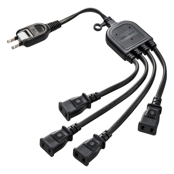 サンワサプライ ACアダプタ専用電源延長コード 4分岐 2P 4個口 ブラック TAP-EX4BKN 1個（ご注文単位1個）【直送品】