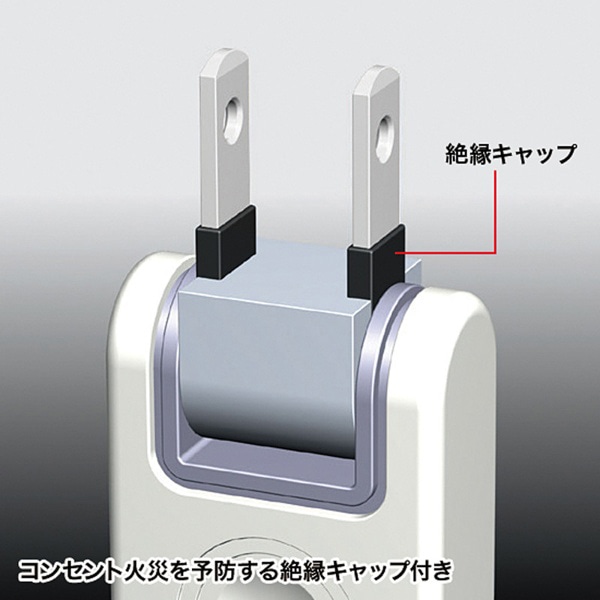 サンワサプライ 火災予防安全タップ 集中スイッチ付き 2P・3個口・2m・ホワイト TAP-TSH32SWN 1個(ご注文単位1個)【直送品】