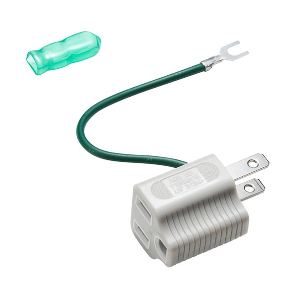サンワサプライ 3Pプラグ→2Pプラグ変換アダプタ 耐熱タイプ TAP-AD8GY 1個（ご注文単位1個）【直送品】