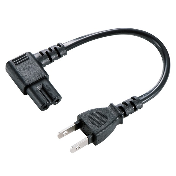サンワサプライ 電源コード 2P L型コネクタ 0.2m KB-DM2L-02 1個（ご注文単位1個）【直送品】