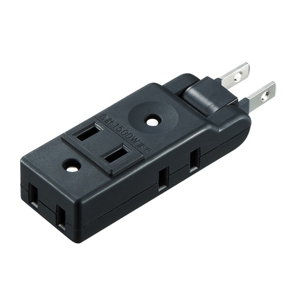 サンワサプライ スイングミニタップ 2P 4個口 ブラック TAP-AC10BK 1個（ご注文単位1個）【直送品】