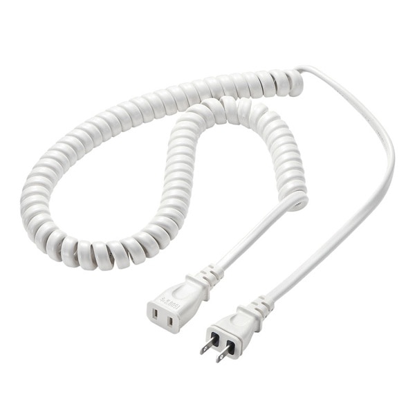 サンワサプライ カール電源延長コード 1～2m TAP-EXC2 1個（ご注文単位1個）【直送品】