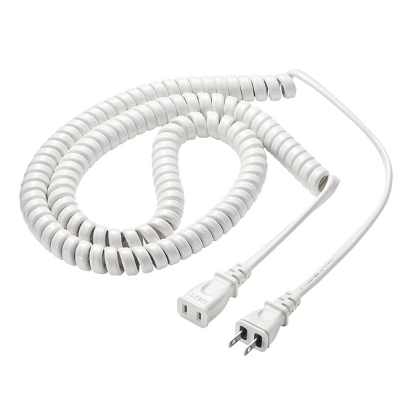 サンワサプライ カール電源延長コード 1.5～3m TAP-EXC3 1個（ご注文単位1個）【直送品】