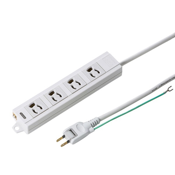 サンワサプライ 電源タップ 抜け止めタイプ スイングプラグ 3P 4個口 10m TAP-MG341N2PN-10 1個（ご注文単位1個）【直送品】