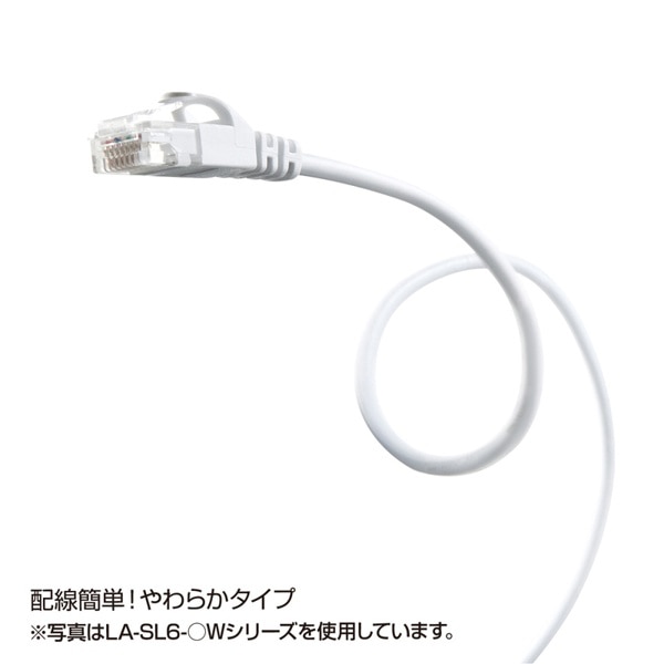 サンワサプライ 極細LANケーブル カテゴリ6 2m ブラック LA-SL6-02BK 1個(ご注文単位1個)【直送品】