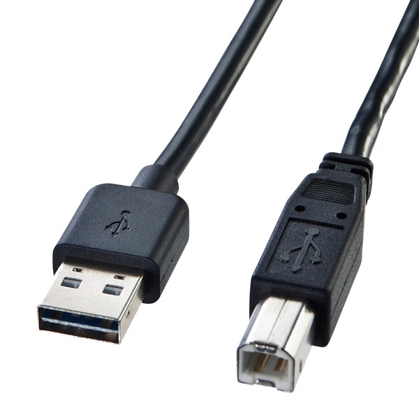 サンワサプライ 両面挿せるUSBケーブル A-B 標準 5m KU-R5 1個（ご注文単位1個）【直送品】
