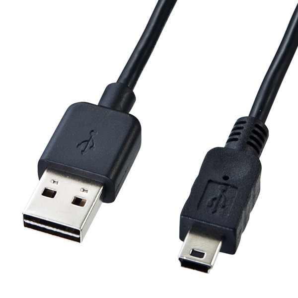 サンワサプライ 両面挿せるミニUSBケーブル ミニB 0.5m KU-RMB505 1個（ご注文単位1個）【直送品】