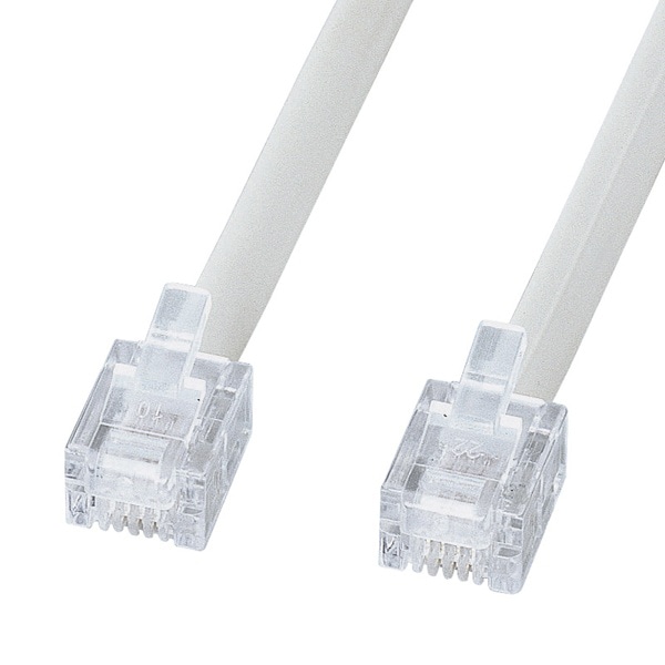 サンワサプライ エコロジー電話ケーブル 厚さ2.55mm 1m ホワイト TEL-EN-1N2 1個(ご注文単位1個)【直送品】