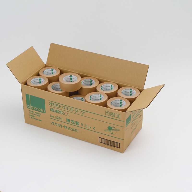 オカモト クラフトテープ　ラミレス　No.2240 無包装　48mm×50m クリーム 50巻/箱（ご注文単位1箱）【直送品】