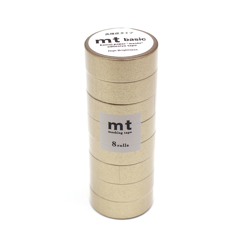 カモ井加工紙 マスキングテープ mt 高輝度シャンパンゴールド MT08P532 8巻/パック(ご注文単位1パック)【直送品】