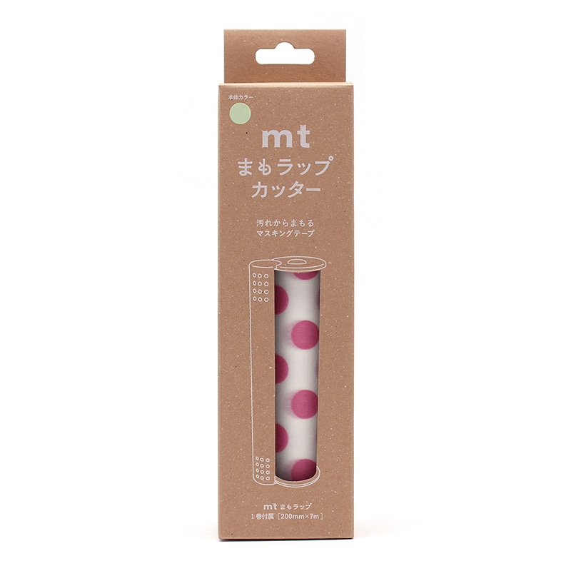 カモ井加工紙 マスキングテープ mt まもラップカッター 箱入 ライトグリーン×ドットピンク MTMWRP03 1本（ご注文単位1本）【直送品】