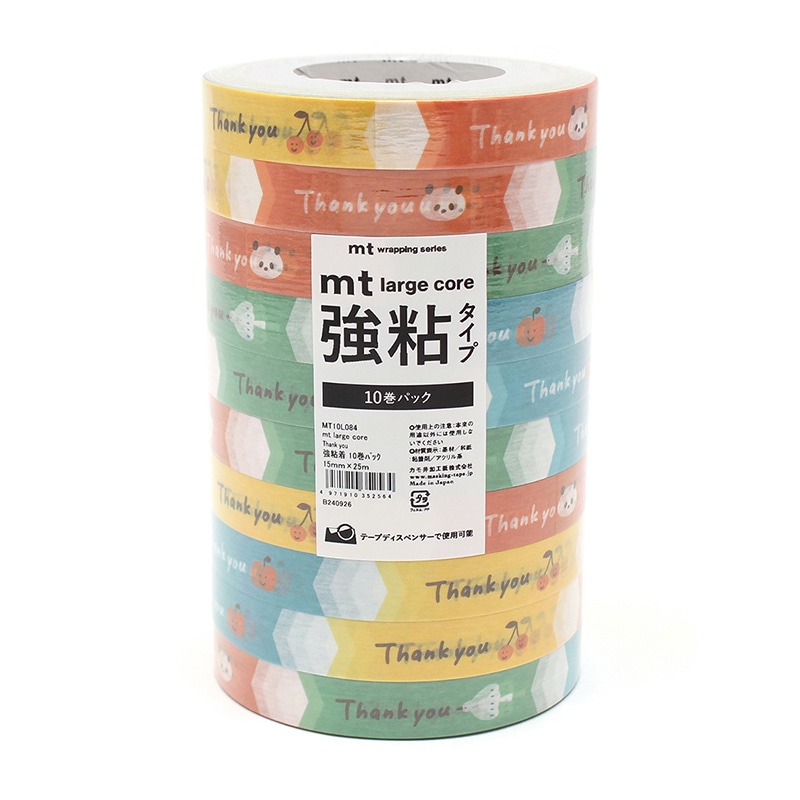 カモ井加工紙 マスキングテープ mt large core 強粘着 10巻 Thank you MT10L084 1個（ご注文単位1個）【直送品】