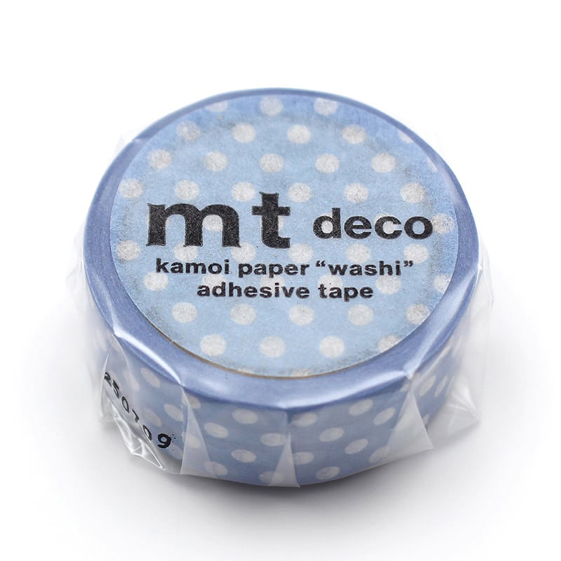 カモ井加工紙 マスキングテープ mt deco 1P ドット・ライトブルーパープル MT01D588 1巻(ご注文単位1巻)【直送品】