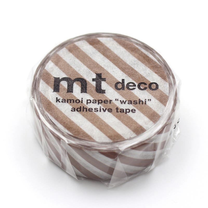カモ井加工紙 マスキングテープ mt deco 1P ストライプ・ディープグリーン MT01D597 1巻(ご注文単位1巻)【直送品】