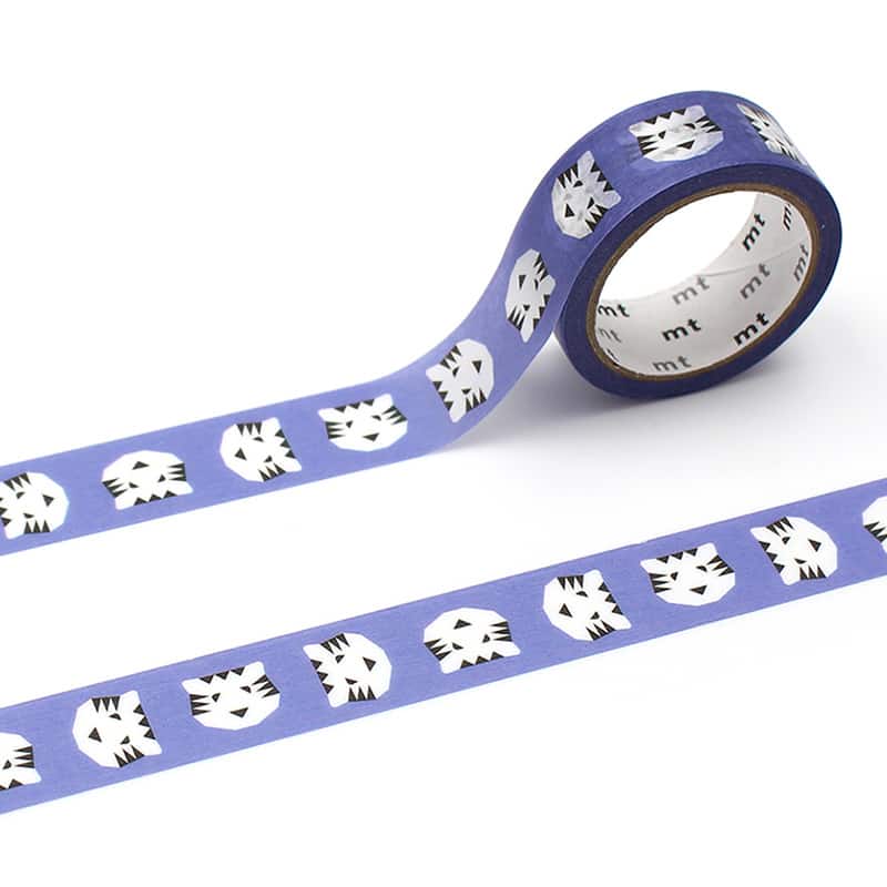カモ井加工紙 マスキングテープ mt×パピエ ティグル TIGRE blue MTPAPI11 1巻（ご注文単位1巻）【直送品】