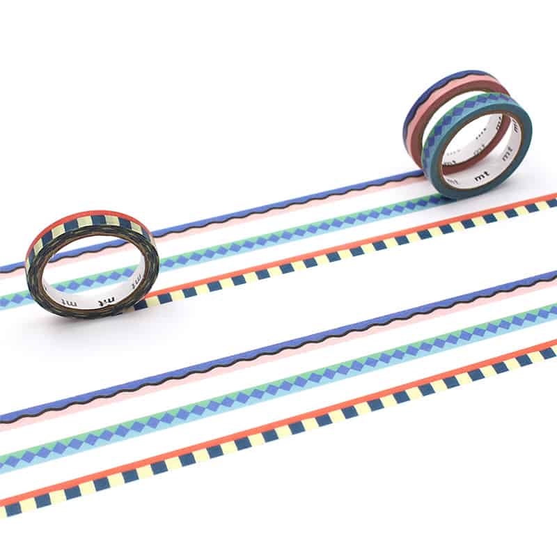 カモ井加工紙 マスキングテープ mt slim パピエ ティグル POOL 3巻パック MTSLIM33 1巻（ご注文単位1巻）【直送品】